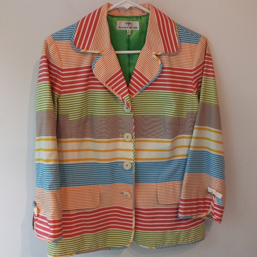 Andrea Becker Spring Stripe Cotton Jacket 8